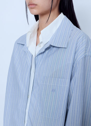 LN-CC® - Acne Studios: Striped Cropped Shirt - Blue Acne Studios Striped Cropped Shirt Blue acn0265068