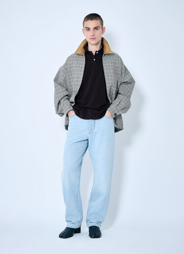 Miu Miu Long-Sleeve Polo Shirt Brown miu0360005