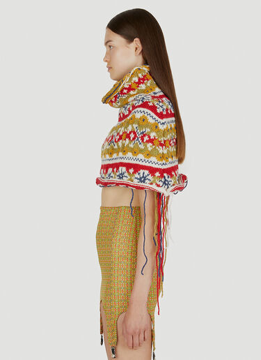 LN-CC® - LOUISE LYNGH BJERREGAARD: Folklore Fairisle Knit Cape - Multicolour LOUISE LYNGH BJERREGAARD Folklore Fairisle Knit Cape Multicolour llb0250002