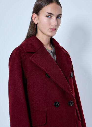 LN-CC® - Max Mara: Double-Breasted Wool Coat - Bordeaux Max Mara Double-Breasted Wool Coat Bordeaux max0266097