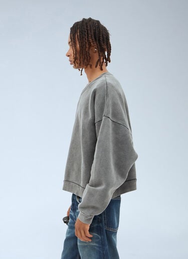 Logo Patch Sweatshirt Acne Studios Logo Patch Sweatshirt Grey acn0357002