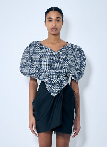 Vivienne Westwood Gingham Heart Top Blue vvw0259032