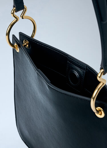 Jil Sander Structured Leather Shoulder Bag Black jil0264040