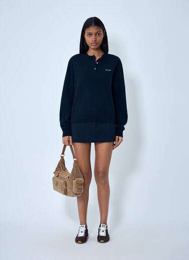 Miu Miu Milano Rib Mini Skirt Blue miu0263008