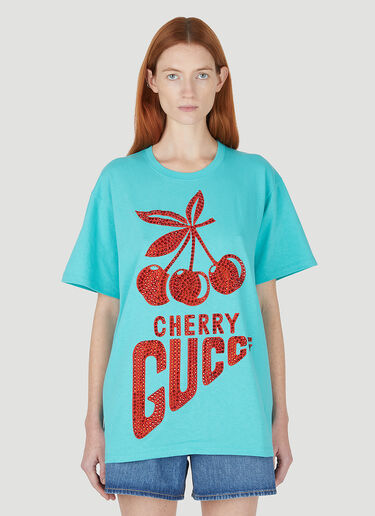 Gucci 樱桃 T 恤 蓝色 guc0247086