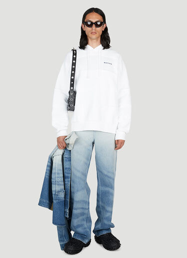 Botter Raw Edge Logo Hooded Sweatshirt White bot0152008