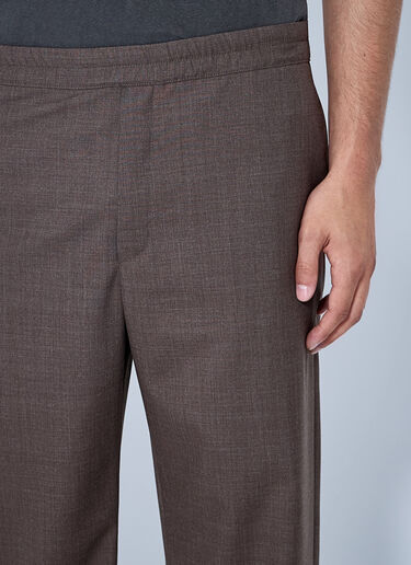LN-CC® - The Row: Ari Wool Wide-Leg Pants - Brown The Row Ari Wool Wide-Leg Pants Brown row0165001