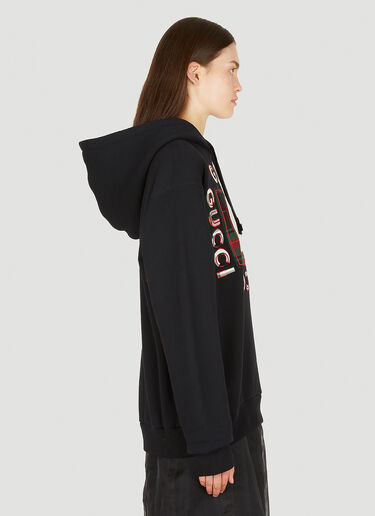 Gucci Logo Embroidery Hooded Sweatshirt Black guc0251060