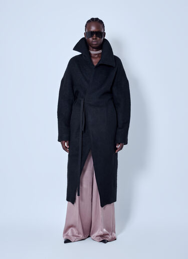 LN-CC® - Rick Owens: Dracucollar Belted Coat - Black Rick Owens Dracucollar Belted Coat Black ric0265003