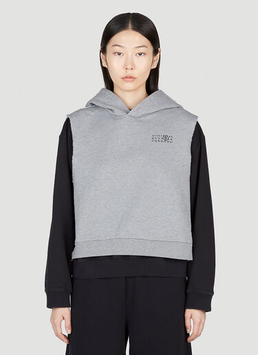 MM6 Maison Margiela 叠层连帽运动衫 灰色 mmm0253008