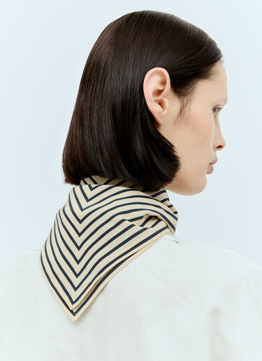 TOTEME Signature Monogram Silk Scarf White tot0257004