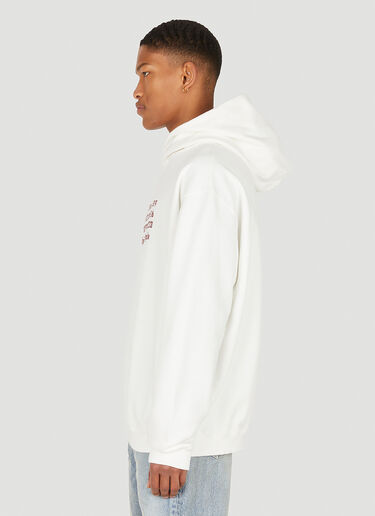 Maison Margiela Embroidered Logo Hooded Sweatshirt White mla0148071