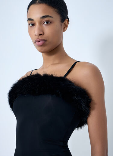 Balenciaga Faux Fur Strap Top Black bal0263010