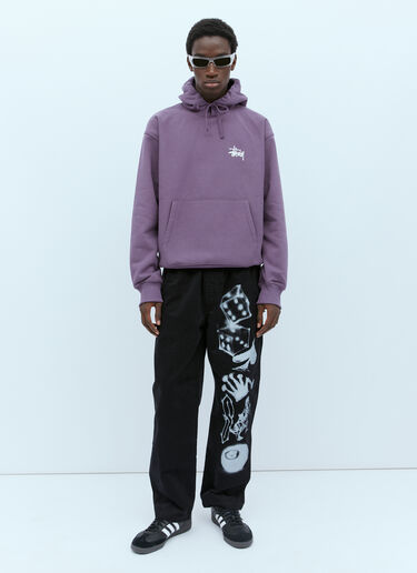 Stüssy Logo Print Hooded Sweatshirt Purple sts0152078