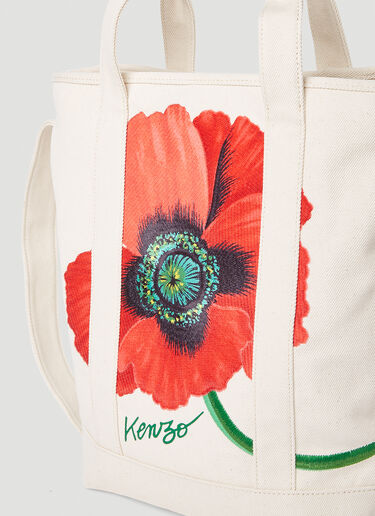 Kenzo Poppy Tote Bag White knz0250045