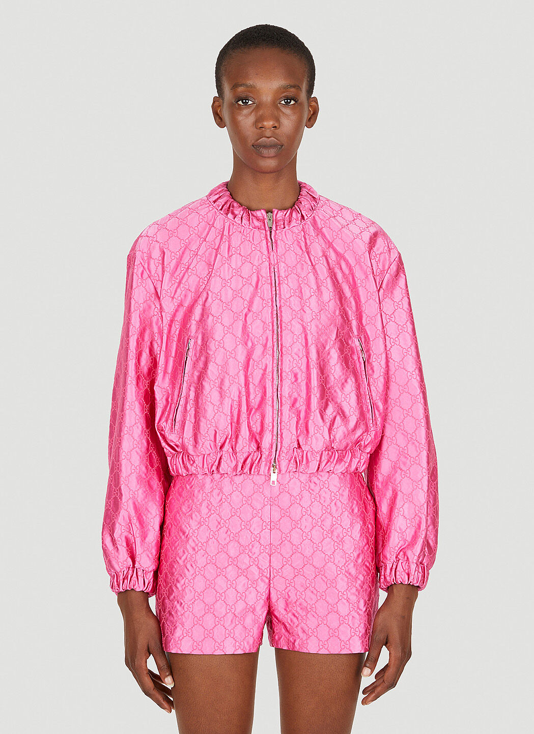 Gucci pink hotsell bomber jacket