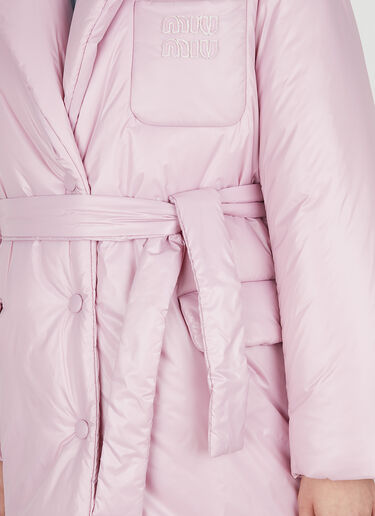 Miu Miu Puffer Belted Coat Pink miu0250019