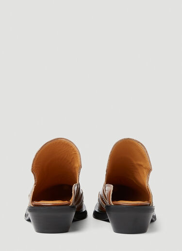 GANNI Embroidered Western Mules Brown gan0253025