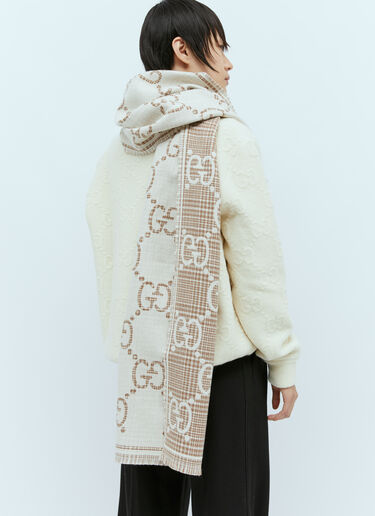 GG Wool Jacquard Scarf Gucci GG Wool Jacquard Scarf Beige guc0255114