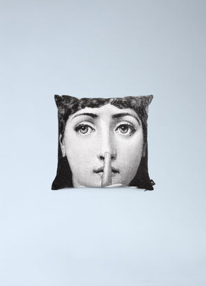 Fornasetti Silenzio Cushion Black wps0691883