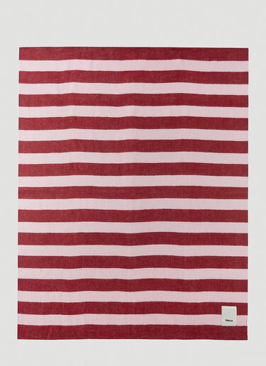 Tekla Striped Logo Patch Blanket Red tek0351017
