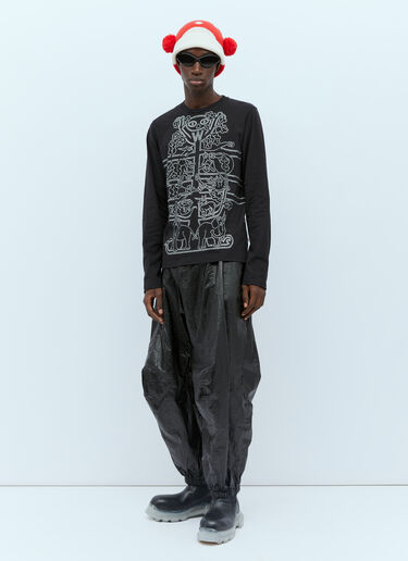 Walter Van Beirendonck Rhinestone Embellished Long Sleeve T-Shirt Black wlt0154014