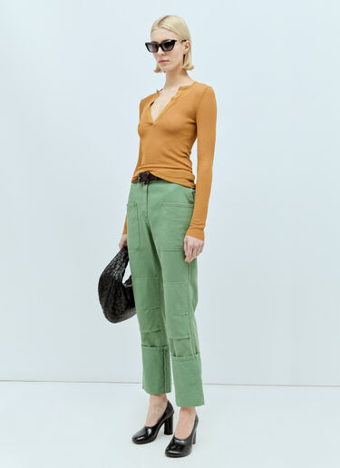 Max Mara V 넥 실크 탑 브라운 max0256064