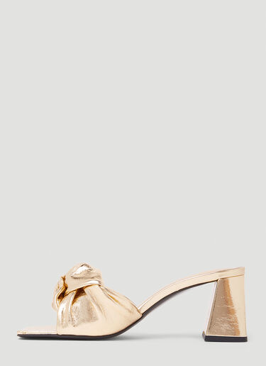 BY FAR Lamar Parchment Heeled Sandals Gold byf0252024