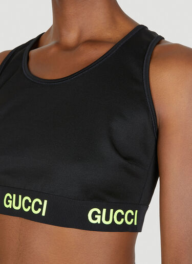 Gucci Unisex Logo Jacquard Crop Top in Black