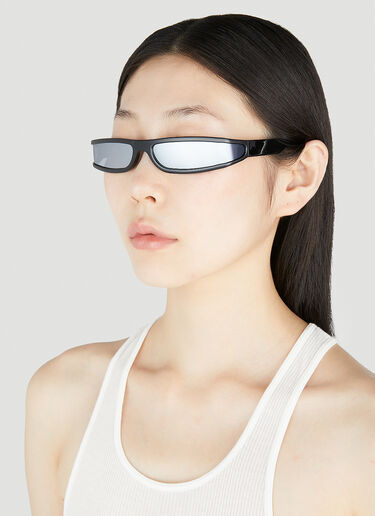 Rick Owens FOG SUNGLASSES BLACK/SILVER Black ris0353006