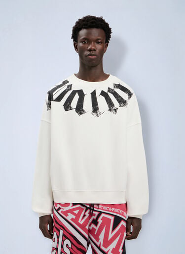 Palm Angels Big Neck Logo Loose Sweatshirt White pma0164044