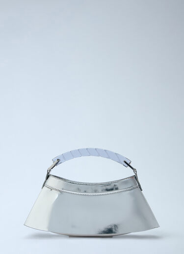 LN-CC® - Lacoste: Runway H Lenglen Mirror Effect Leather Bag - Silver Lacoste Runway H Lenglen Mirror Effect Leather Bag Silver lac0266007