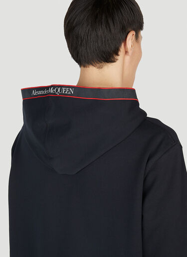 대조적인 트리밍 후드 스웨트셔츠 Alexander McQueen 대조적인 트리밍 후드 스웨트셔츠 블랙 amq0151013