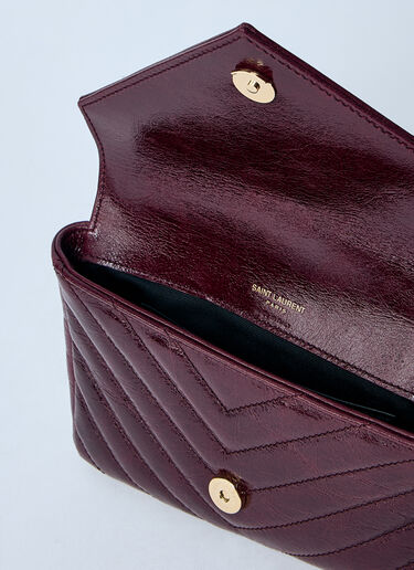 Saint Laurent 迷你学院风链条单肩包 酒红色 sla0259119