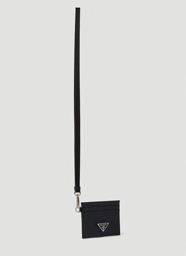 Logo Plaque Lanyard Card Holder Prada Logo Plaque Lanyard Card Holder Black pra0152070