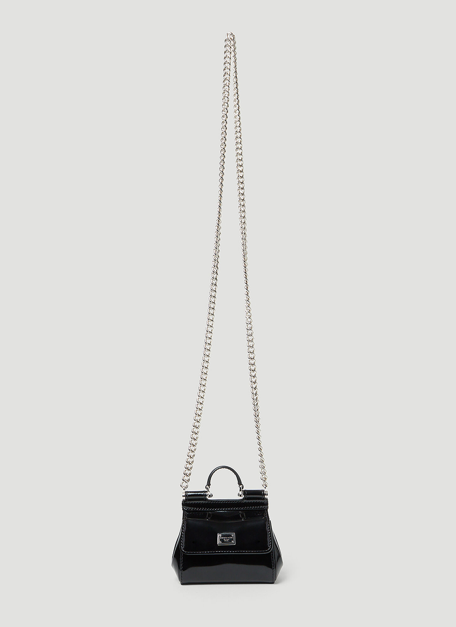 Dolce & Gabbana Mini Sicily Shoulder Bag In Black