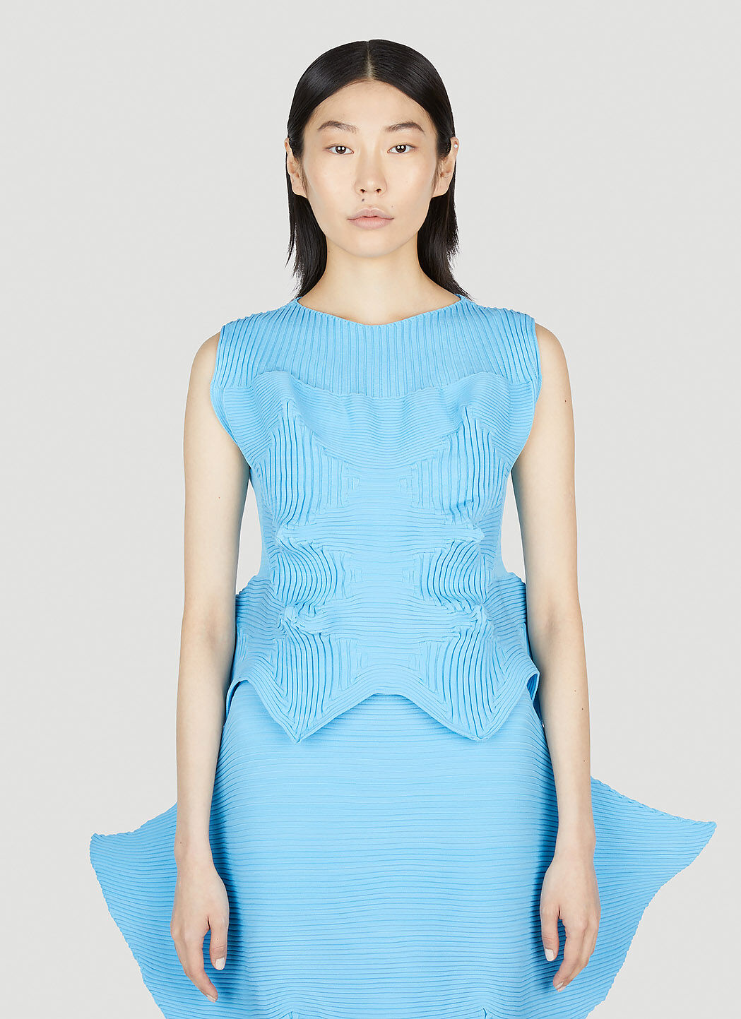 通販サイト一覧 Issey Miyake Women's' Linkage Top in Blue | LN-CC® Tシャツ(半袖+袖なし)