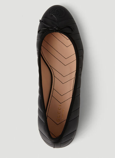Gucci Marmont Quilted Ballerina Flats Black guc0247100