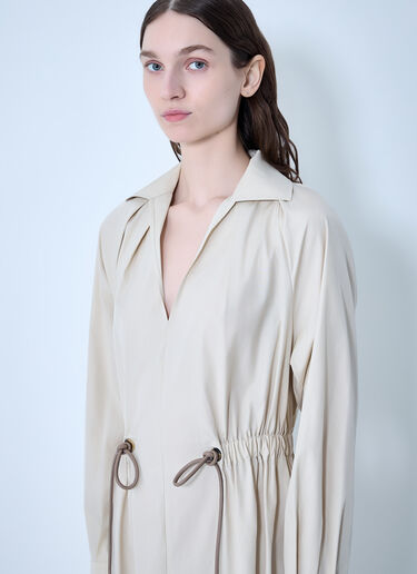 Pedaggi Cotton Popeline Midi Dress Max Mara Pedaggi Cotton Popeline Midi Dress Beige max0264022