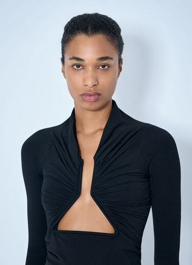 LN-CC® - Rick Owens: Jersey LS Prong Top - Black Rick Owens Jersey LS Prong Top Black ric0265031