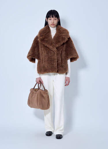 LN-CC® - Max Mara: Short Boxy Cape - Brown Max Mara Short Boxy Cape Brown max0266087