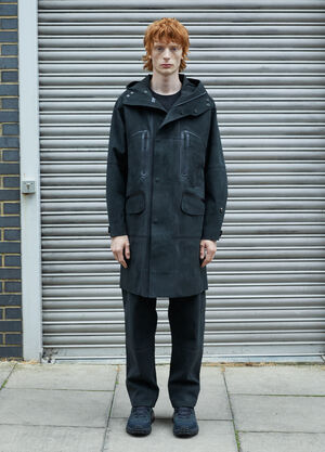 Massimo Osti Studio Alcantara® Mud Parka Coat Black mao0158002