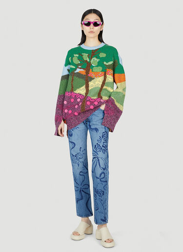 Stella McCartney Tree Of Life 提花针织套衫 绿色 stm0251004