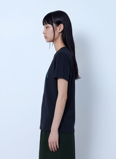 LN-CC® - GANNI: Fruit Logo Cotton T-Shirt - Black GANNI Fruit Logo Cotton T-Shirt Black gan0265043