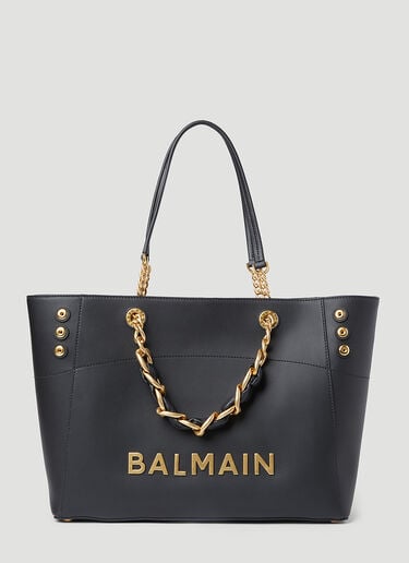 Balmain 1945 부드러운 가죽 토트백 블랙 bln0253028