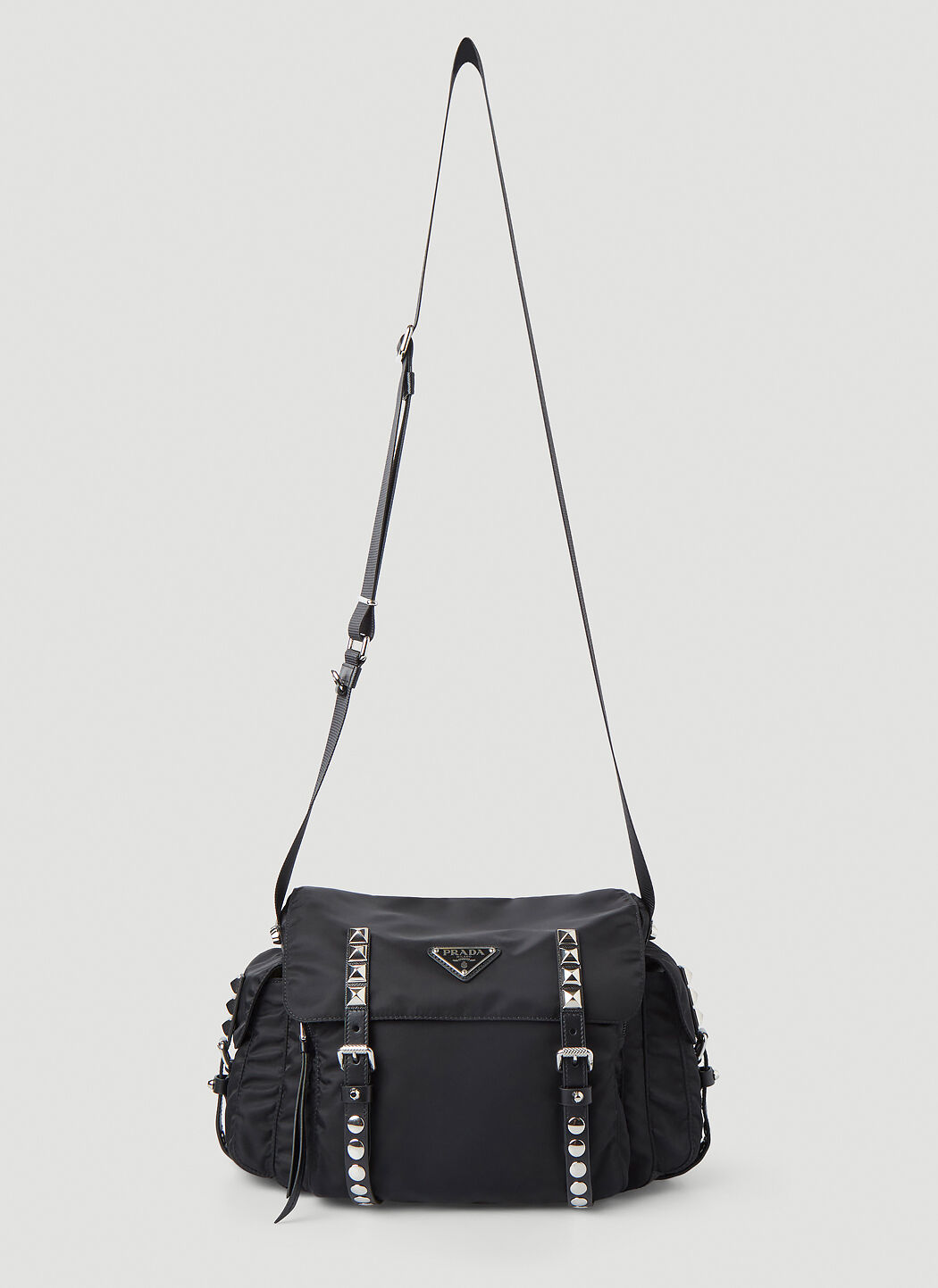 Prada studded messenger bag store