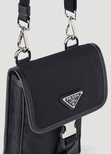 Prada Re-Nylon Lanyard Phone Case Black pra0145047