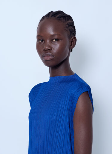 LN-CC® - Pleats Please Issey Miyake: July Pleated Midi Dress - Blue Pleats Please Issey Miyake July Pleated Midi Dress Blue plp0266004