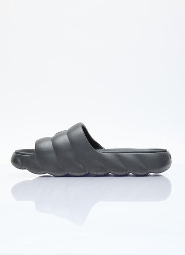 Moncler Lilo Logo Patch Slides Black mon0156033