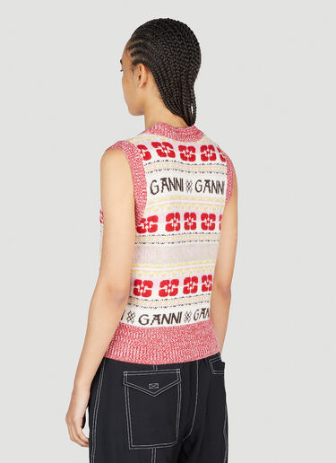 GANNI 嵌花徽标毛衣背心 红色 gan0253078